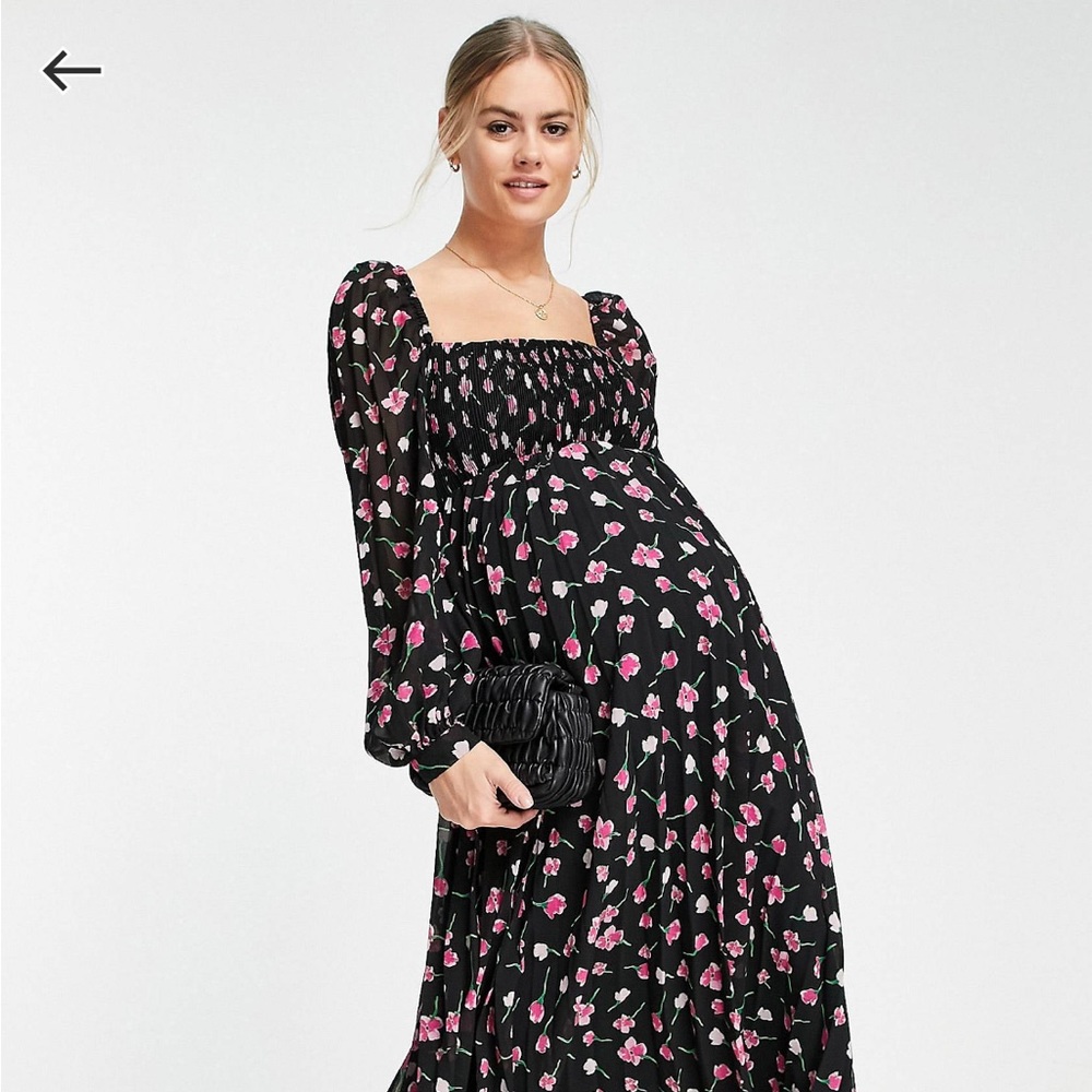 NWT ASOS square neck floral maternity dress